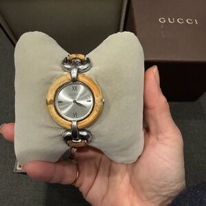 Gucci special edition YA132402 bamboo silver watch